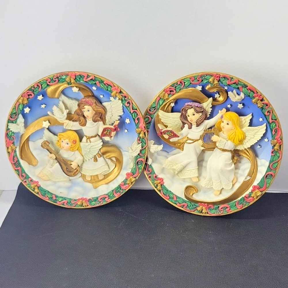 Bradford Exchange Heavenly Chorus Angel Plates Lot 2 Ceramic Ltd Ed 8.5"